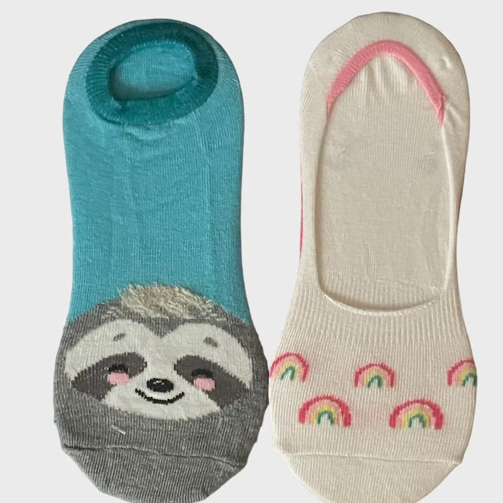 Women’s Foot Liners Rainbow Sloth Socks